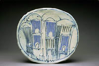 Fantasy Blue Houses Plate